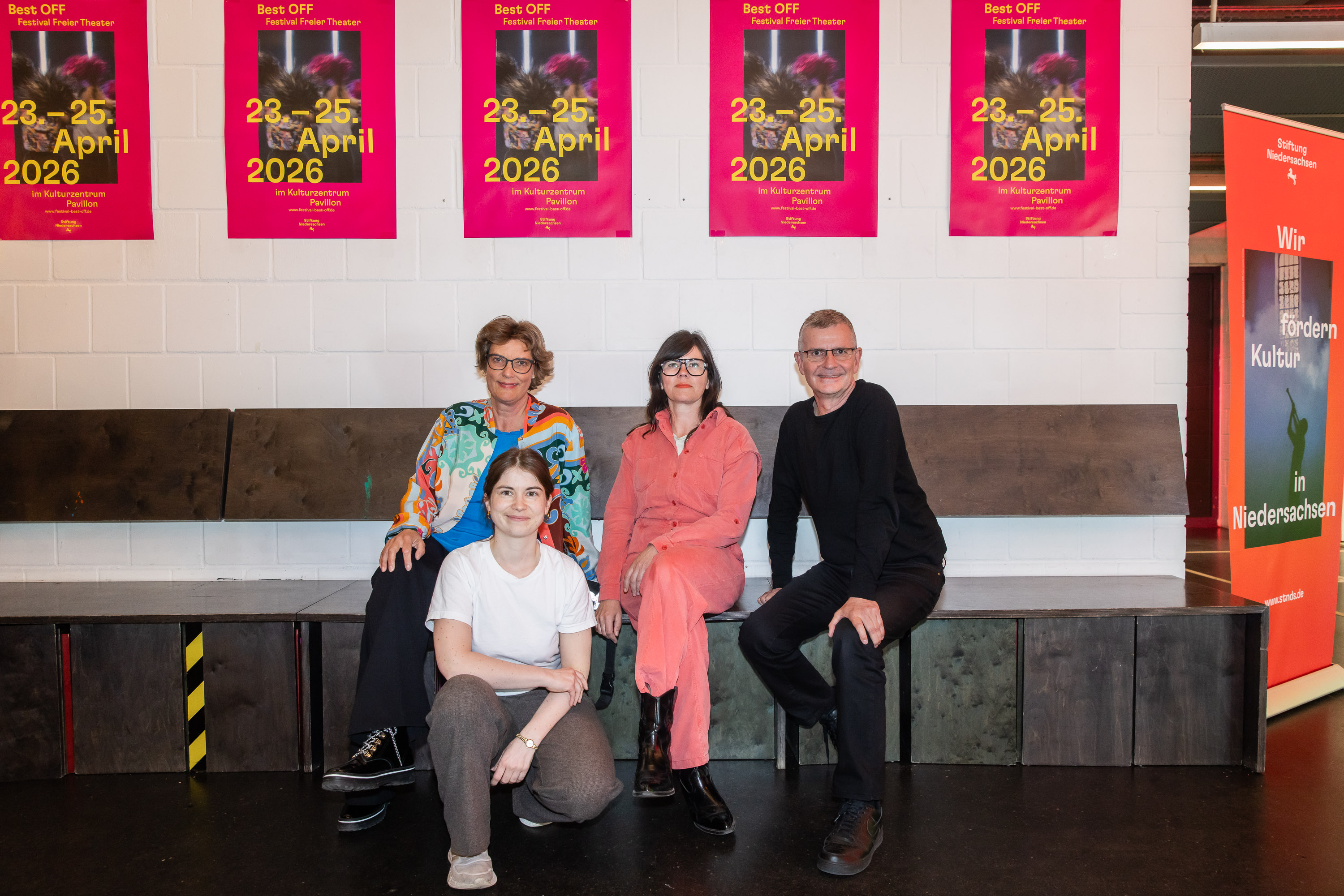 Best OFF Festival Freier Theater 2026: Festivalleiterin Daniela Koß mit der Festivaljury Katharina Germo, Katrin Hylla und Mathas Schulze-Kraft